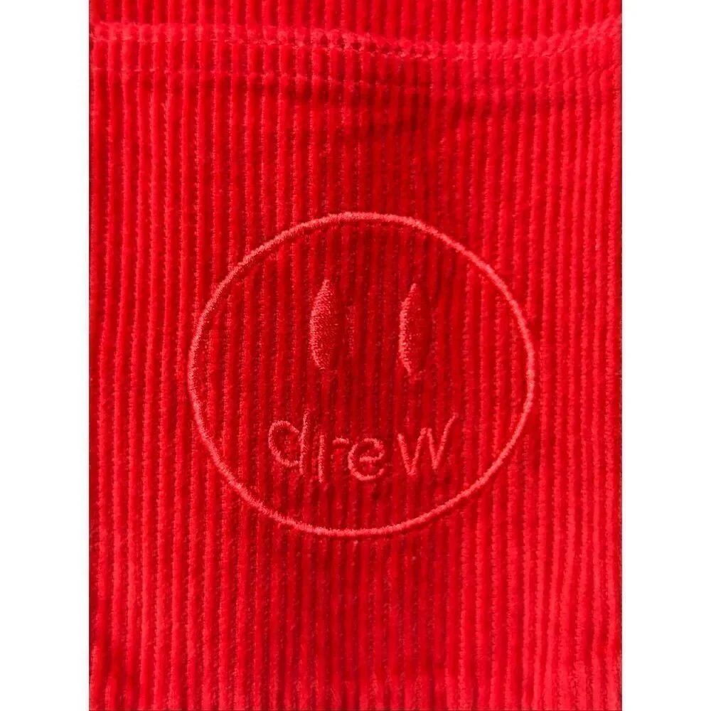 NWOT Drew House SS21 Cherry Red Corduroy Button Up Short Sleeve Shirt Men's M